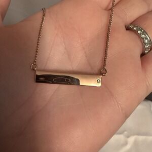 Alex And Ani Bar Necklace with Crystal Accent Rose Gold New With Box